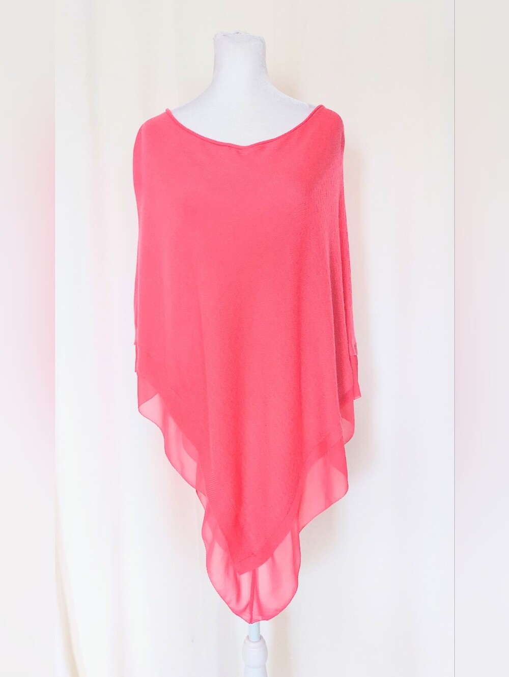 Peter Nygard Textured Knit Poncho Tunic Top Pink Size S/M